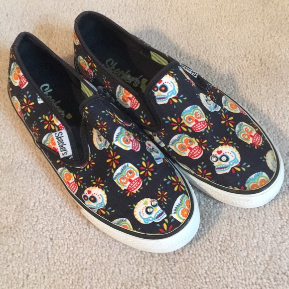 Skechers Shoes - Day of the Dead Skechers Slip On Shoes